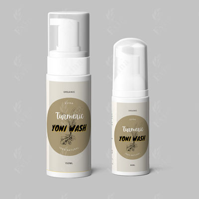 Vaginal Cleansing with Private Label Natural Herbal Washing Liquid Turmeric Yoni Wash