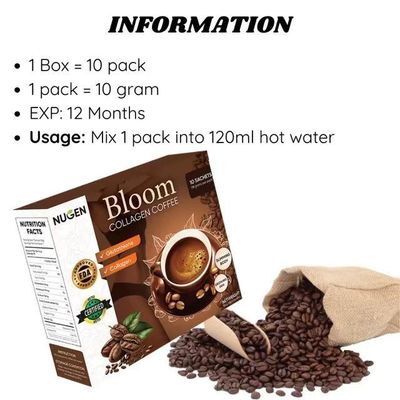 Pure Organic Bloom Slimming Coffee Powder with Collagen Natural Weight Loss Solution