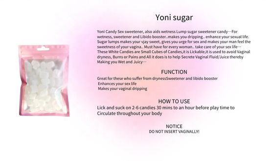 Yoni Sugar Candies 100% Natural Crystal White Sweet Sexy Bulk Yoni Candy Custom Logo