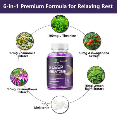 Private Label Melatonin Gummies for Better Sleep and Relaxation 24 Months Shelf-Life