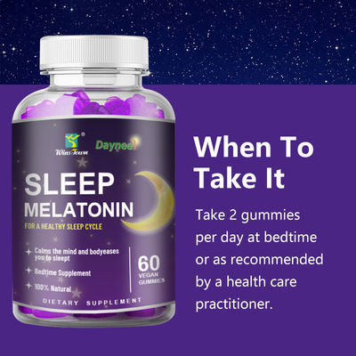 Private Label Melatonin Gummies for Better Sleep and Relaxation 24 Months Shelf-Life