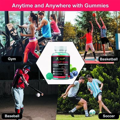 Private Label Creatine Monohydrate Gummy Candy for Weight Gain 24 Months Shelf-Life