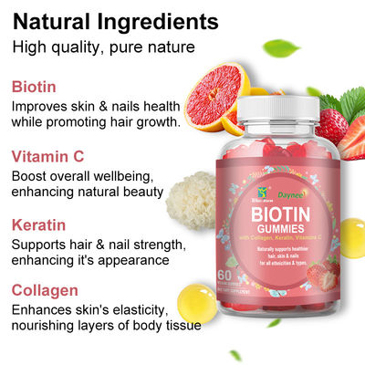 Private Label Biotin Gummies Hair Skin and Nails Vitamins Biotin Supplement Gummy Candy