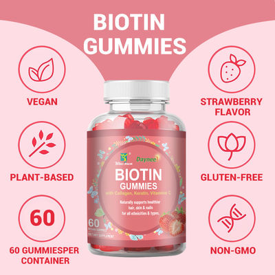 Private Label Biotin Gummies Hair Skin and Nails Vitamins Biotin Supplement Gummy Candy