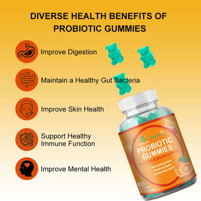 Halal Gelatin Probiotic Gummies for Immune and Digestive Support Shelf-Life 24 Months