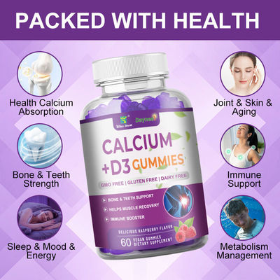 24 Months Shelf Life Calcium D3 Vitamin Magnesium Gummies for Bone Development Support