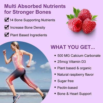 24 Months Shelf Life Calcium D3 Vitamin Magnesium Gummies for Bone Development Support