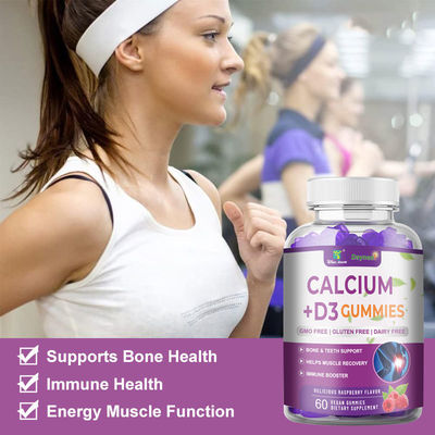 24 Months Shelf Life Calcium D3 Vitamin Magnesium Gummies for Bone Development Support