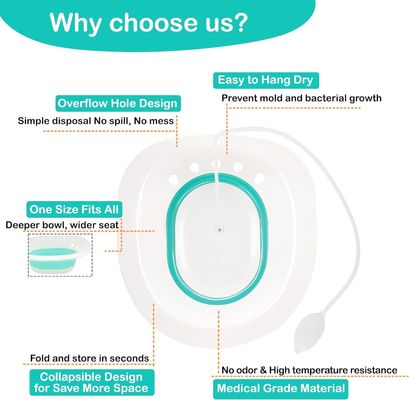 Women Health Foldable Sitz Bath for Toilet Seat Hemorrhoids Postpartum Care Basin