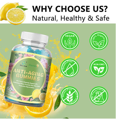 Room Temperature Storage Method Lutein Collagen Anti-Aging Gummies for Skin Whitening