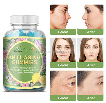Room Temperature Storage Method Lutein Collagen Anti-Aging Gummies for Skin Whitening