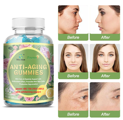 Vegan Collagen Vitamin C E Skin Whitening L-Glutathione Gummies for Brighter Skin