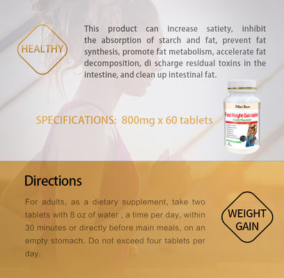 Tablet Formulated Healthy Herbal Booster Supplements for Fast Weight Gain in Men