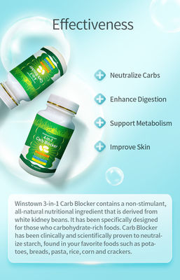 60 Tablets Fat Burner Carb Blocker Pills for Weight Loss Highly Effective Spot Goods
