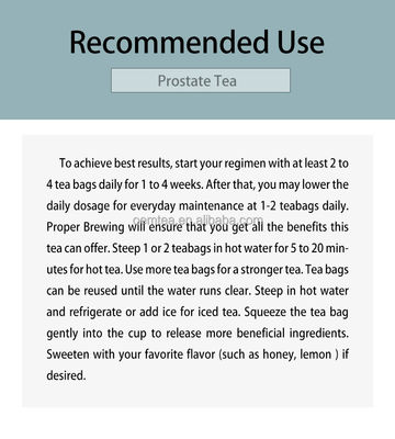 Prostate Tea for Man 100% Herbal Healthy Tea Room Temperature Storage Method Samples