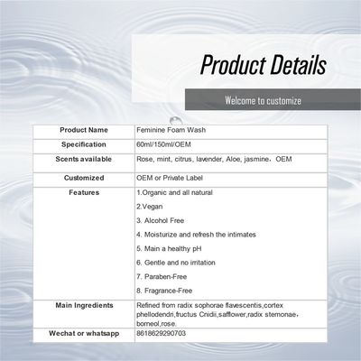 Custom-made Organic Vaginal Cleansing Liquid with Plant-based Formul