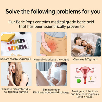 Restore Vaginal pH Balance with 600mg/pcs Yoni Pops Pills and Boric Acid Suppositories